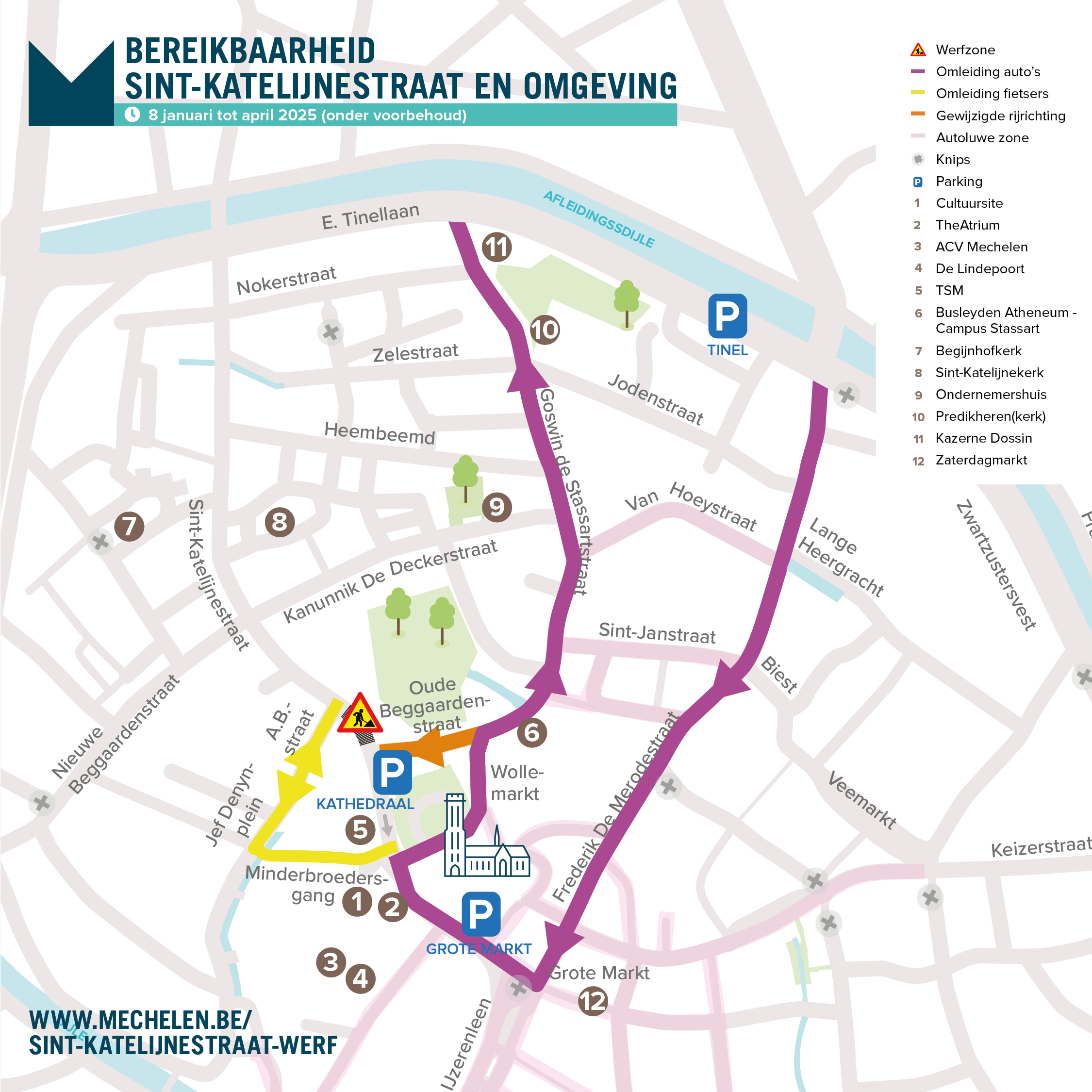 Sint-Katelijnestraat: omleiding tijdens werken