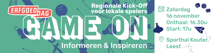 Informatiebanner Regionale Kick-Off Erfgoeddag 2025 voor lokale erfgoedspelers